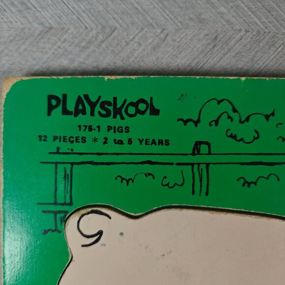 Vintage Playskool Wooden Puzzle Mama Pig with Piglets Complete 60s 70s - Picture 4 of 5